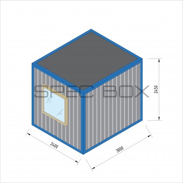 Блок-контейнер металлический 3*2.4 ВАГОНКА