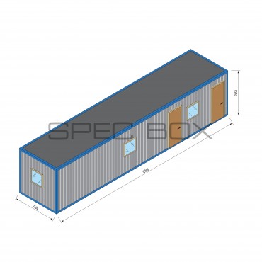 Блок-контейнер металлический с тамбуром и санузлом 12*2.4 ВАГОНКА