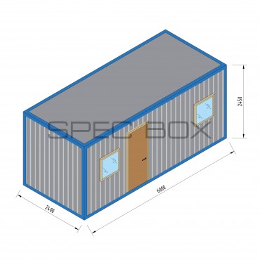 Блок-контейнер металлический 2 комнаты 6*2.4 ВАГОНКА