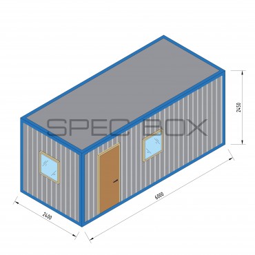 Блок-контейнер металлический с кухней 6*2.4 ВАГОНКА