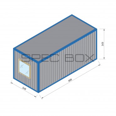 Блок-контейнер металлический с перегородкой 6*2.4 ВАГОНКА