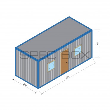 Блок-контейнер металлический распашонка (тип 2) 6*2.4 ВАГОНКА