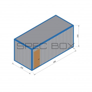 Блок-контейнер металлический с тамбуром и хозблоком (тип 2) 6*2.4 ВАГОНКА