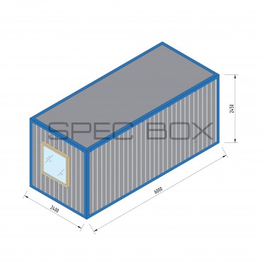 Блок-контейнер металлический с тамбуром 6*2.4 ВАГОНКА