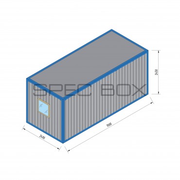 Блок-контейнер металлический с тамбуром 7*2.4 ВАГОНКА
