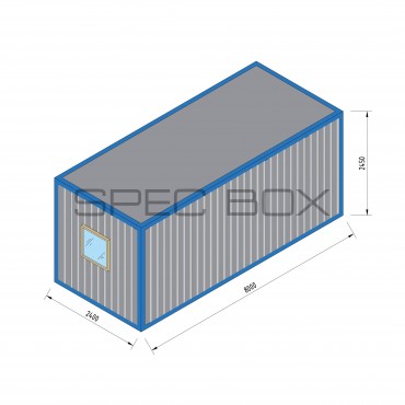 Блок-контейнер металлический с тамбуром 8*2.4 ВАГОНКА
