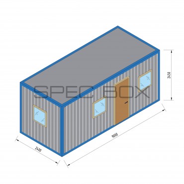 Блок-контейнер металлический с санузлом 9*2.4 ВАГОНКА