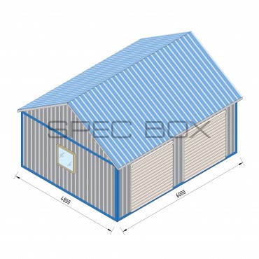 Гараж из блок-контейнера (тип 2) 6*4.8 СЭНДВИЧ-ПАНЕЛИ 100мм