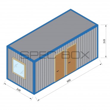 Блок-контейнер офисный 2 комнаты 6*2.4 ВАГОНКА