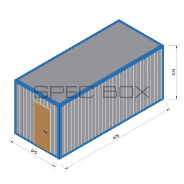 Блок-контейнер офисный с тамбуром 6*2.4 ВАГОНКА