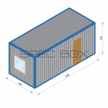 Блок-контейнер офисный распашонка с санузлом (тип 1) 6*2.4 ВАГОНКА