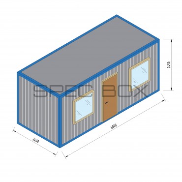 Блок-контейнер офисный распашонка с санузлом (тип 2) 6*2.4 ВАГОНКА