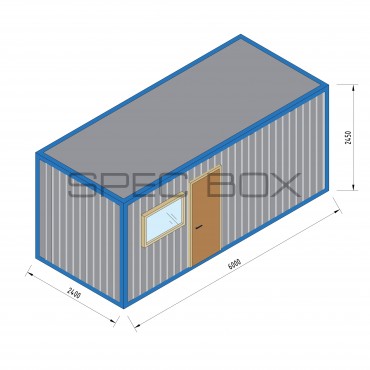 Бытовка офисная с тамбуром и душевой (тип 1) 6*2.4 ВАГОНКА