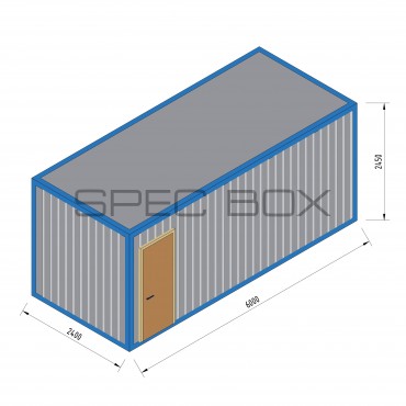 Блок-контейнер офисный с тамбуром и санузлом (тип 1) 6*2.4 ВАГОНКА