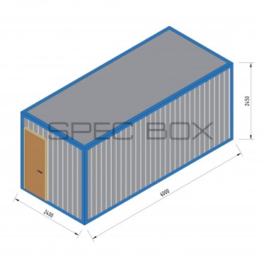 Блок-контейнер офисный с тамбуром и санузлом (тип 2) 6*2.4 ВАГОНКА