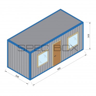 Блок-контейнер прорабский (ИТР) распашонка 2 кабинета 6*2.4 ВАГОНКА