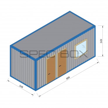 Блок-контейнер прорабский (ИТР) с санузлом 6*2.4 ВАГОНКА