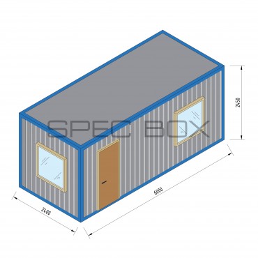 Блок-контейнер прорабский (ИТР) с тамбуром (тип 2) 6*2.4 ВАГОНКА