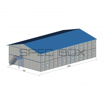 Модульный вахтовый поселок 2 этажа (тип 1) 31.2*14 СЭНДВИЧ-ПАНЕЛИ
